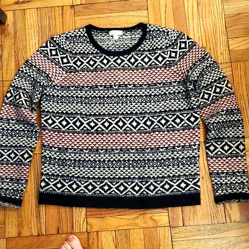 Women's Soft Joie Murette Fair Isle Diamond-pattern Sweater - size S